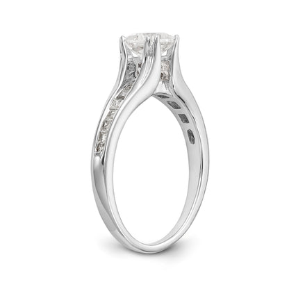 14K White Gold Simulated Diamond Engagement Ring