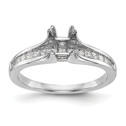 14K White Gold Simulated Diamond Engagement Ring