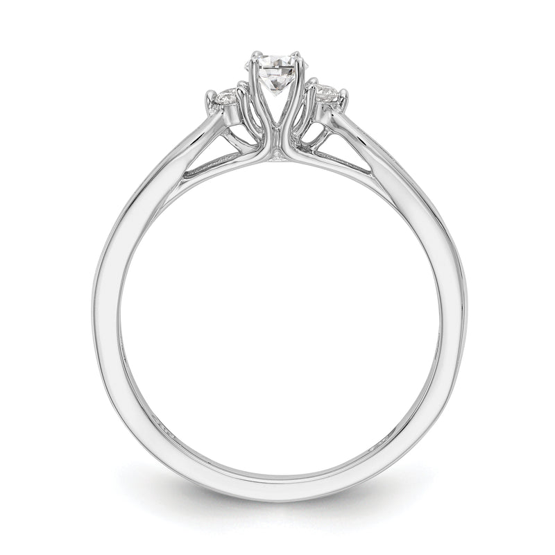 14K White Gold Simulated Diamond Engagement Ring