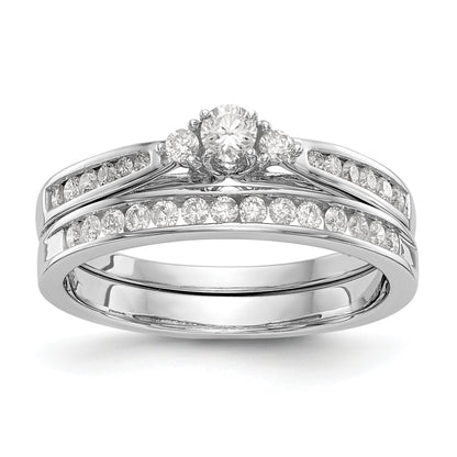 14K White Gold Simulated Diamond Engagement Ring