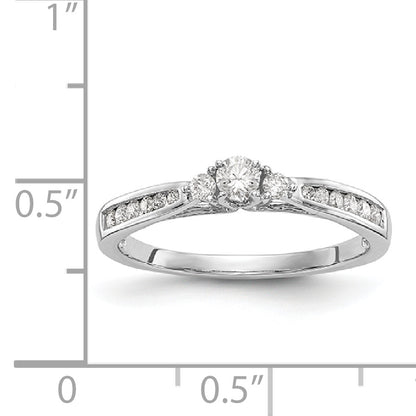 14K White Gold Simulated Diamond Engagement Ring