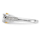 14k Two tone Peg Set Diamond Celtic CZ Engagement Ring