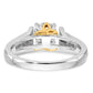 14k Two tone Peg Set Diamond Celtic CZ Engagement Ring