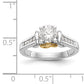 14k Two tone Peg Set Diamond Celtic CZ Engagement Ring