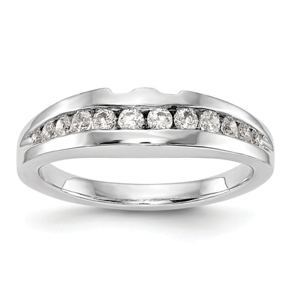 14k White Gold Diamond Wedding Band