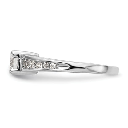 14K White Gold Simulated Diamond Engagement Ring