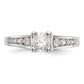 14K White Gold Simulated Diamond Engagement Ring