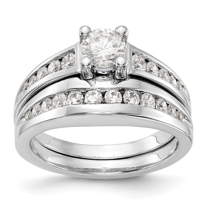 14K White Gold Simulated Diamond Engagement Ring