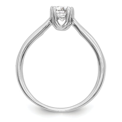 14K White Gold Simulated Diamond Engagement Ring