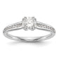 14K White Gold Simulated Diamond Engagement Ring