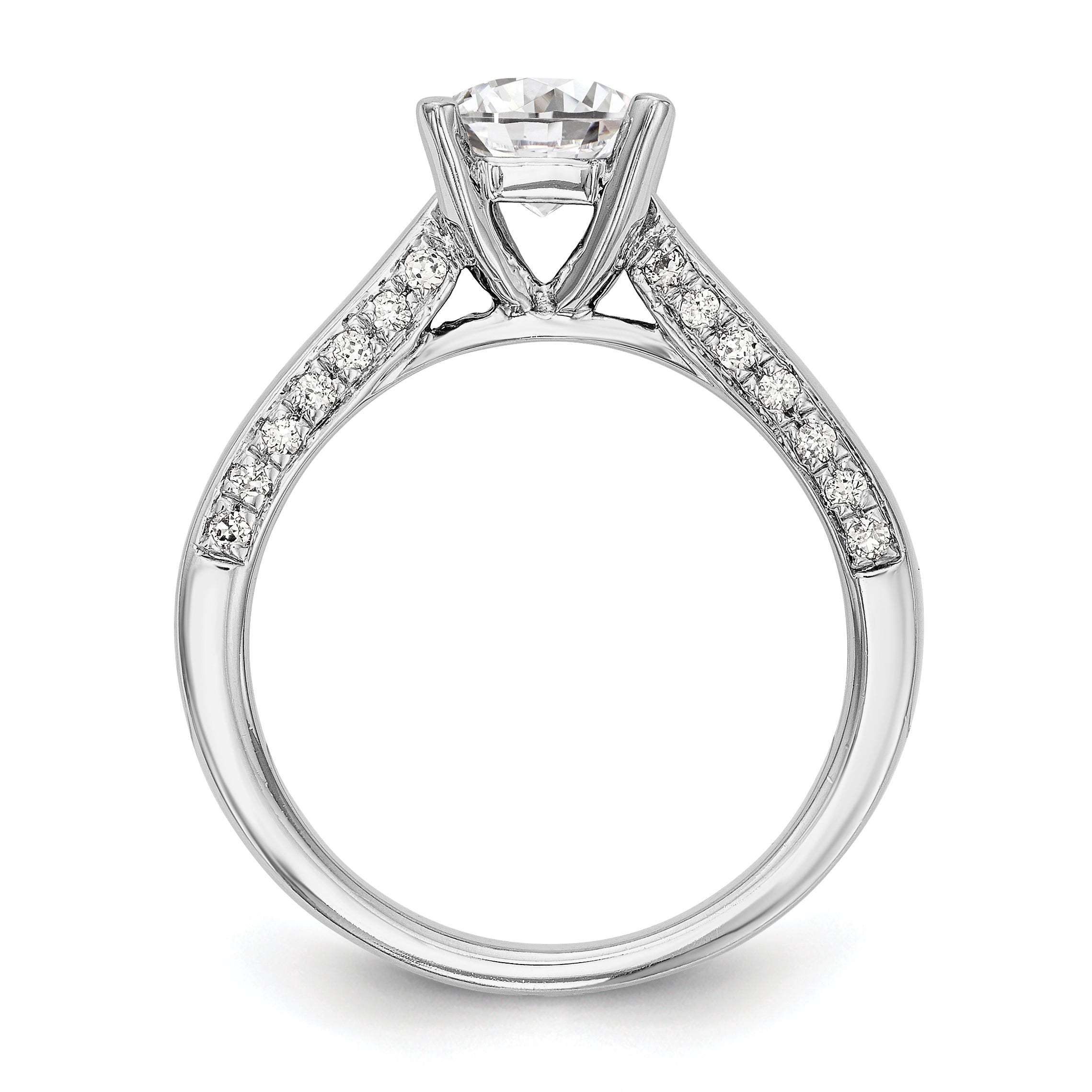 14K White Gold Simulated Diamond Engagement Ring