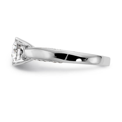 14K White Gold Simulated Diamond Engagement Ring