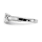 14K White Gold Simulated Diamond Engagement Ring