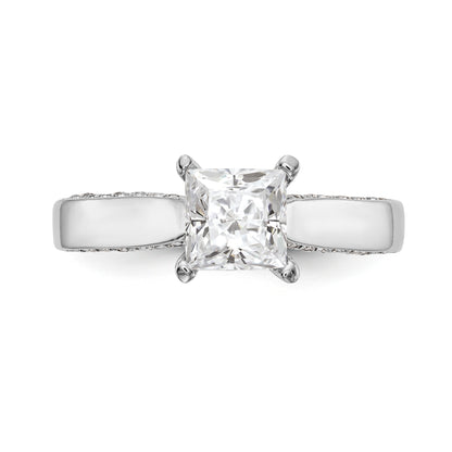 14K White Gold Simulated Diamond Engagement Ring