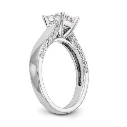 14K White Gold Simulated Diamond Engagement Ring