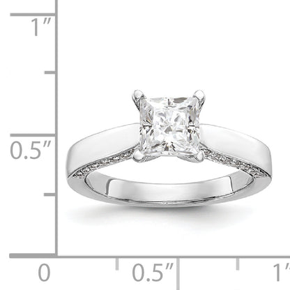 14K White Gold Simulated Diamond Engagement Ring