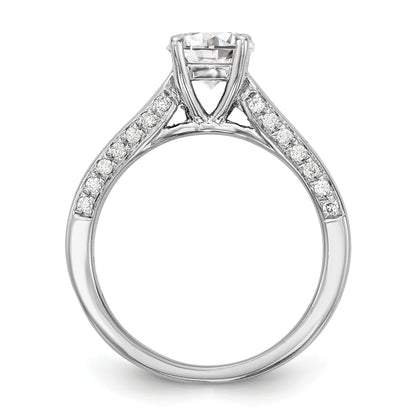 14K White Gold Simulated Diamond Engagement Ring