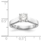 14K White Gold Simulated Diamond Engagement Ring