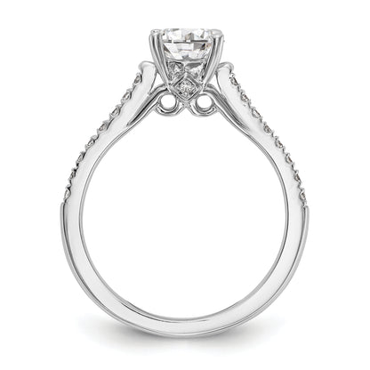 14K White Gold Simulated Diamond Engagement Ring