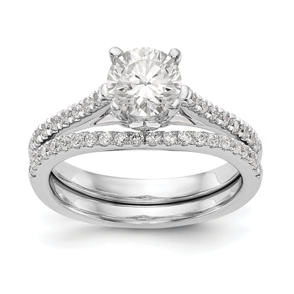 14K White Gold Simulated Diamond Engagement Ring