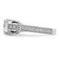 14K White Gold Simulated Diamond Engagement Ring