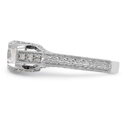 14K White Gold Simulated Diamond Engagement Ring