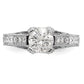 14K White Gold Simulated Diamond Engagement Ring
