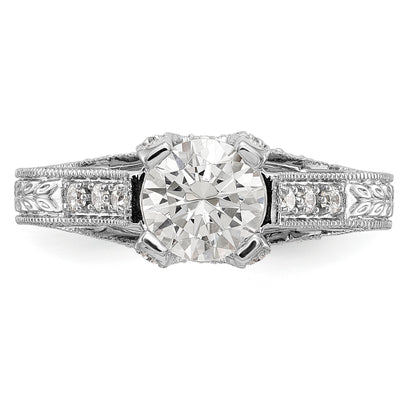 14K White Gold Simulated Diamond Engagement Ring