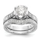 14K White Gold Simulated Diamond Engagement Ring