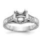 14K White Gold Simulated Diamond Engagement Ring