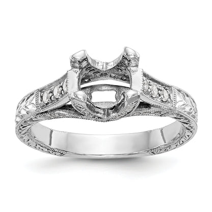 14K White Gold Simulated Diamond Engagement Ring