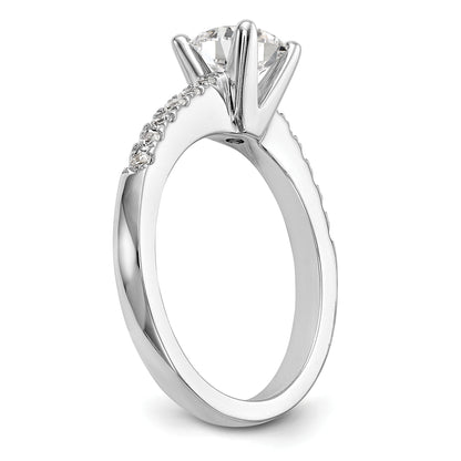 14K White Gold Simulated Diamond Engagement Ring