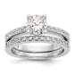 14K White Gold Simulated Diamond Engagement Ring