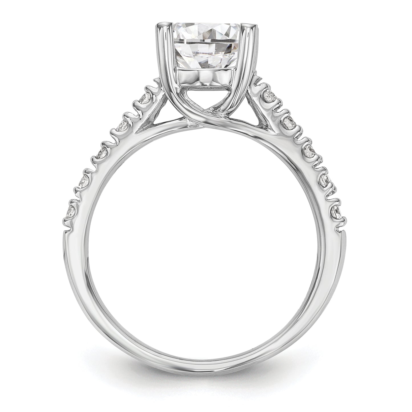 14K White Gold Simulated Diamond Engagement Ring