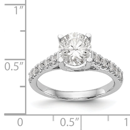 14K White Gold Simulated Diamond Engagement Ring