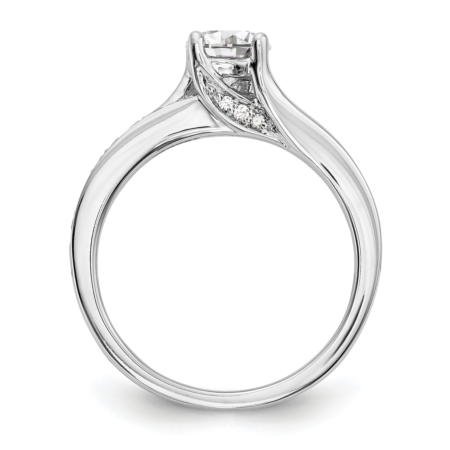 14K White Gold Simulated Diamond Engagement Ring