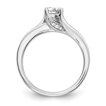 14K White Gold Simulated Diamond Engagement Ring