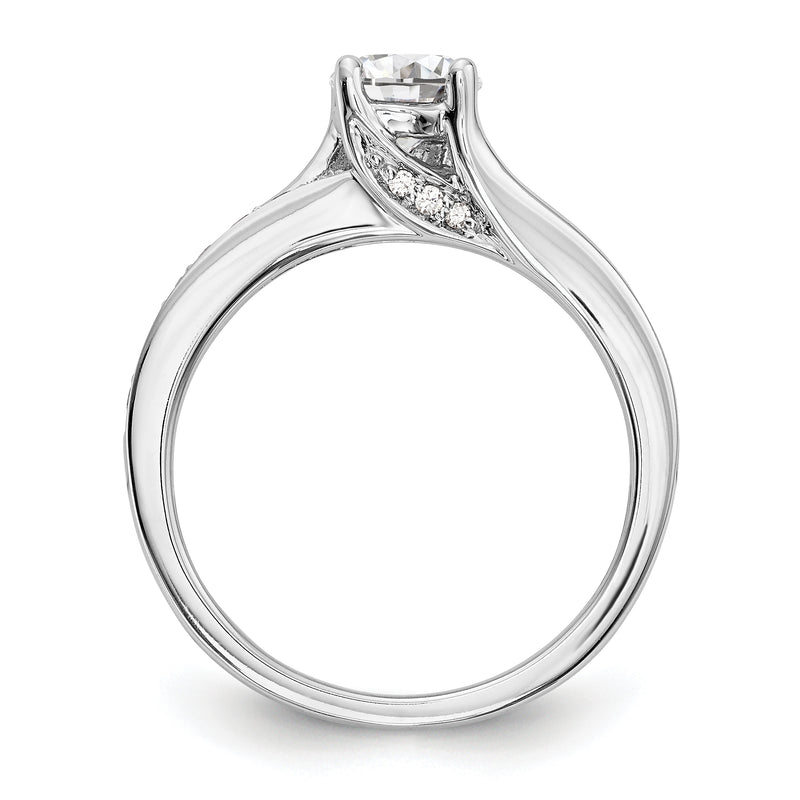 14K White Gold Simulated Diamond Engagement Ring