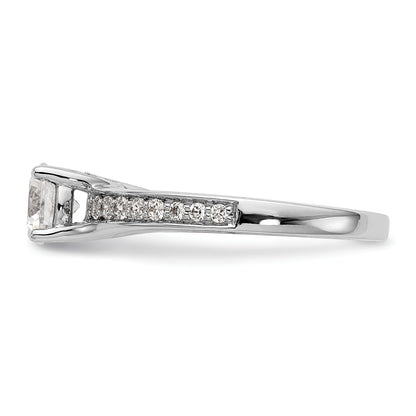 14K White Gold Simulated Diamond Engagement Ring