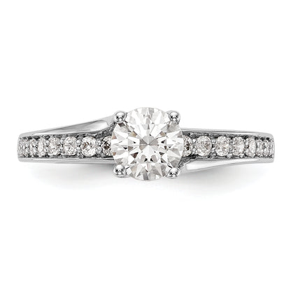 14K White Gold Simulated Diamond Engagement Ring