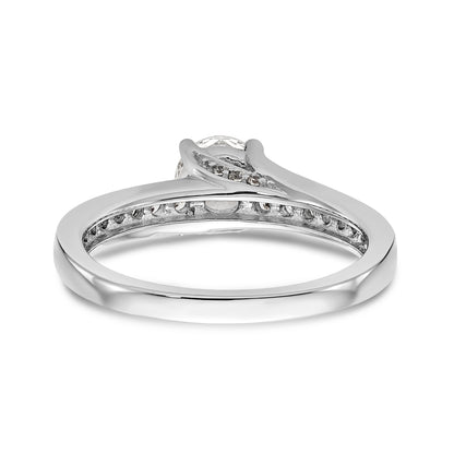 14K White Gold Simulated Diamond Engagement Ring