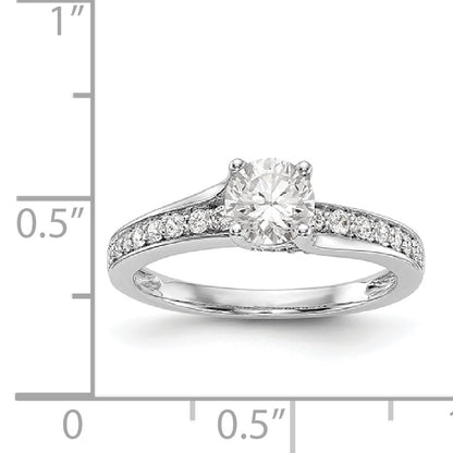 14K White Gold Simulated Diamond Engagement Ring
