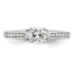 14K White Gold Simulated Diamond Engagement Ring