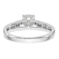 14K White Gold Simulated Diamond Engagement Ring