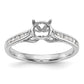 14K White Gold Simulated Diamond Engagement Ring