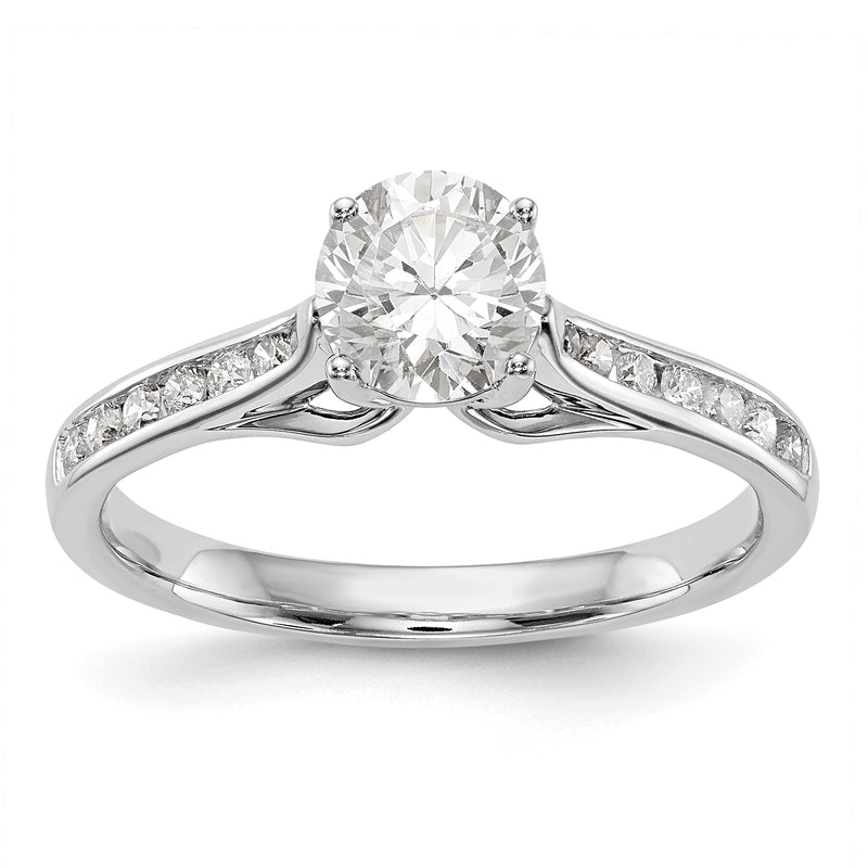 14K White Gold Simulated Diamond Engagement Ring