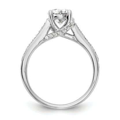 14K White Gold Simulated Diamond Engagement Ring