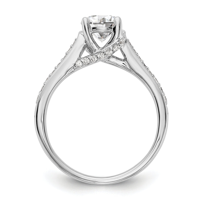 14K White Gold Simulated Diamond Engagement Ring