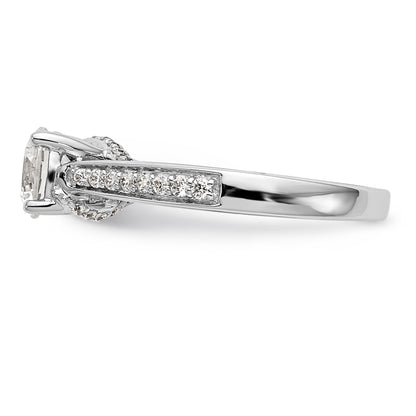 14K White Gold Simulated Diamond Engagement Ring