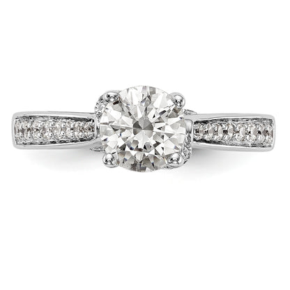 14K White Gold Simulated Diamond Engagement Ring